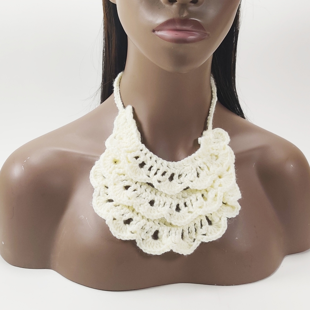 Tan Ruffled Necklace
